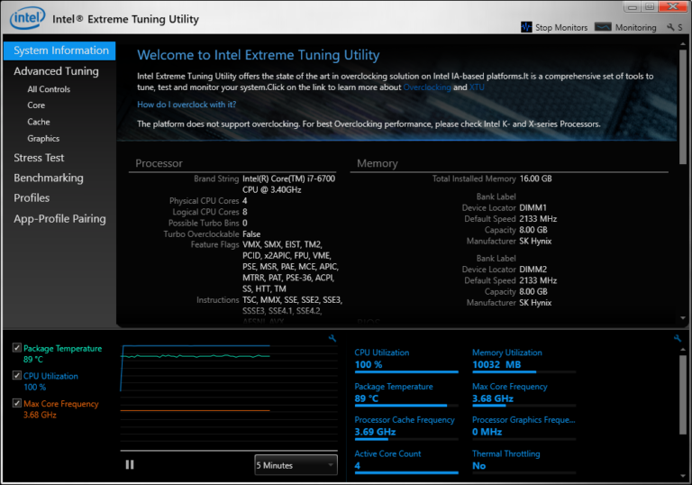 Intel Extreme Tuning Utility (Intel XTU)
