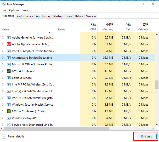task manager NVIDIA
