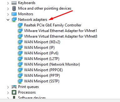 Expand Network Adapters