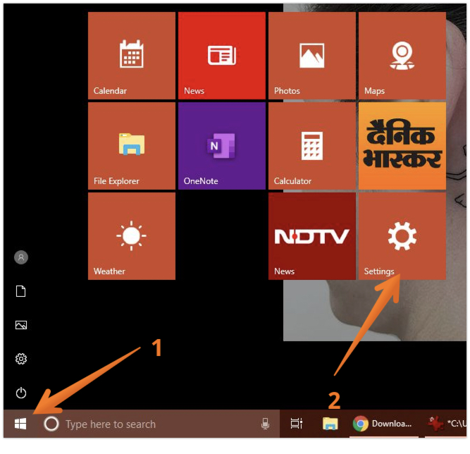 Choose the Settings Option