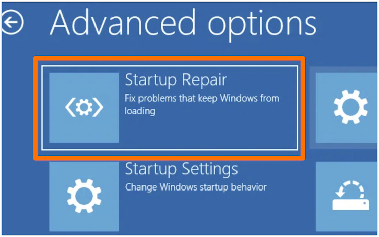 Click on Startup Repair
