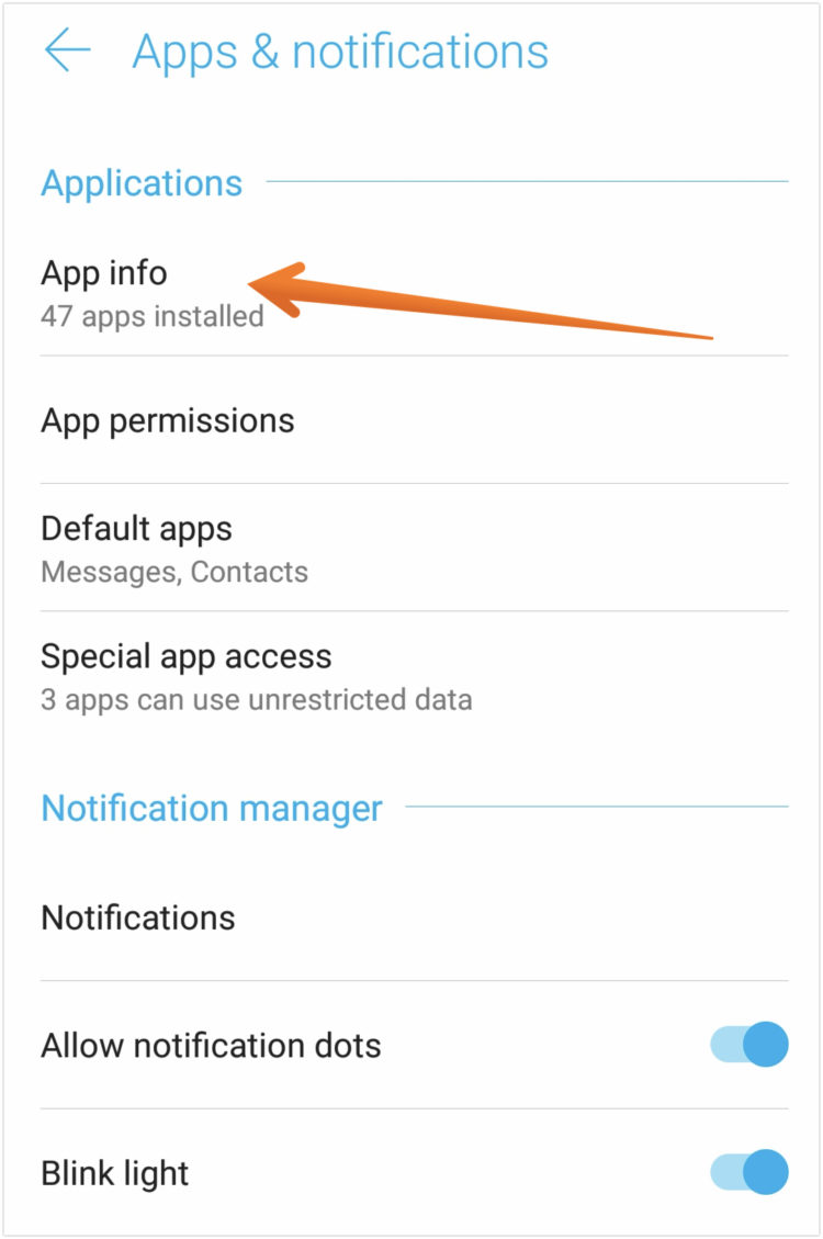 Click on App Info