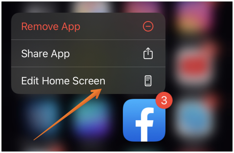 Click on Edit Home Screen