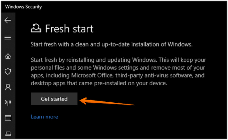Click on Get Started