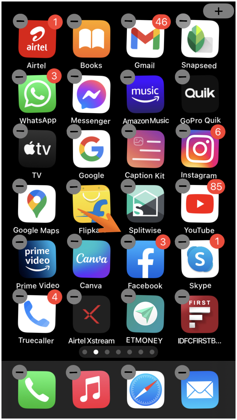 Click on Minus Grey Icon