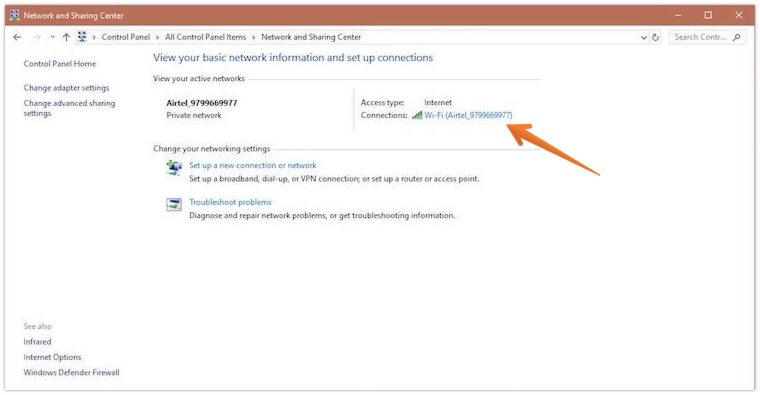 Click on Network Name