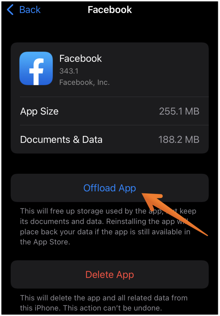Click on Offload App