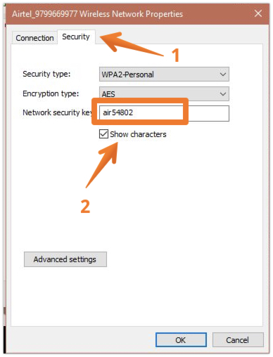 Click on Show Password