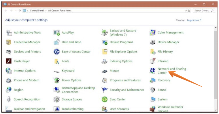 Open Network and Sharing Center