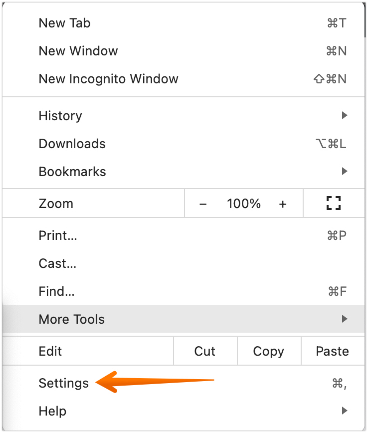 Press on Settings