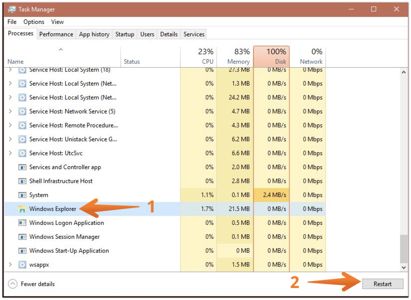 Resart Windows Explorer