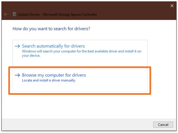 Choose Browse My Computer