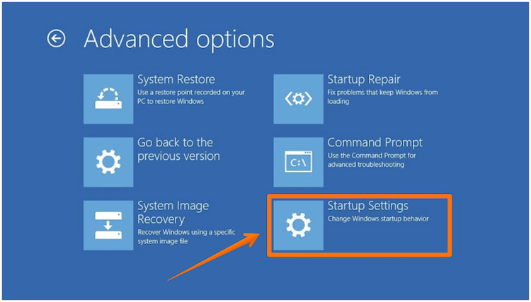 Choose Startup Settings