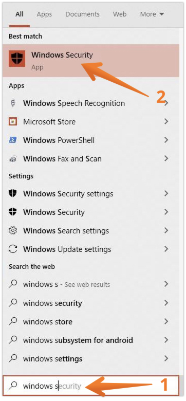 Choose Windows Security