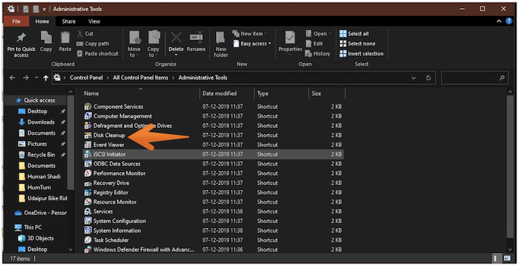 Click on Disk Cleanup Tool