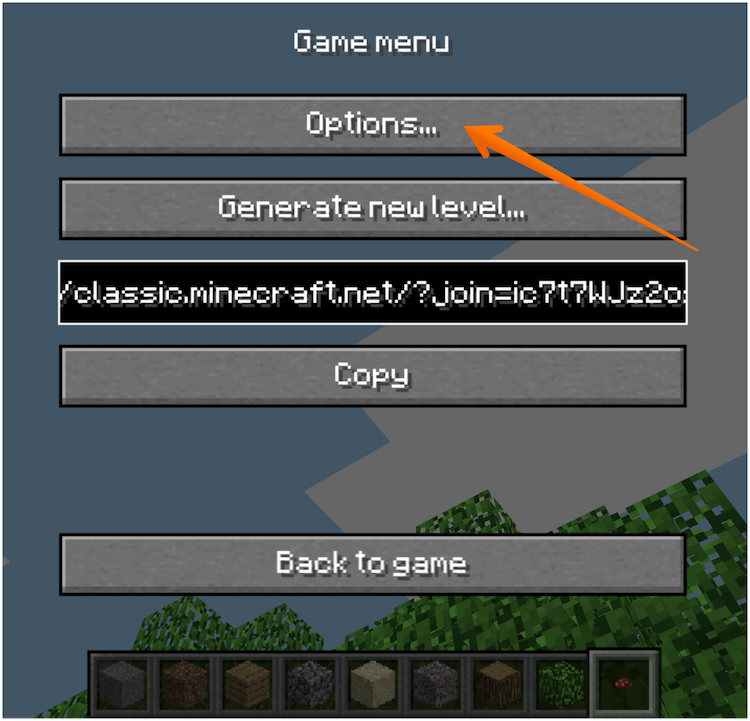 Click on Options