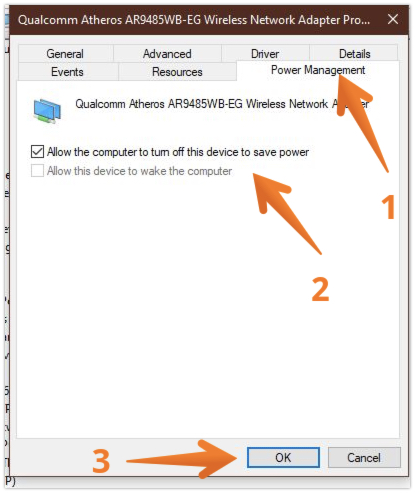 Click on Power Management