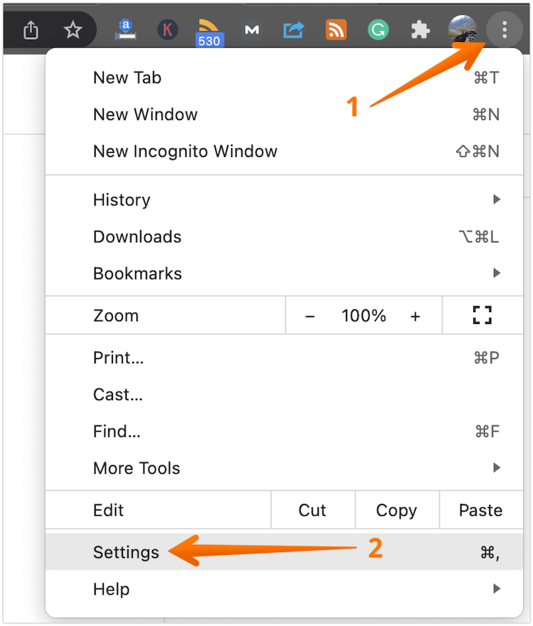 Click on Settings