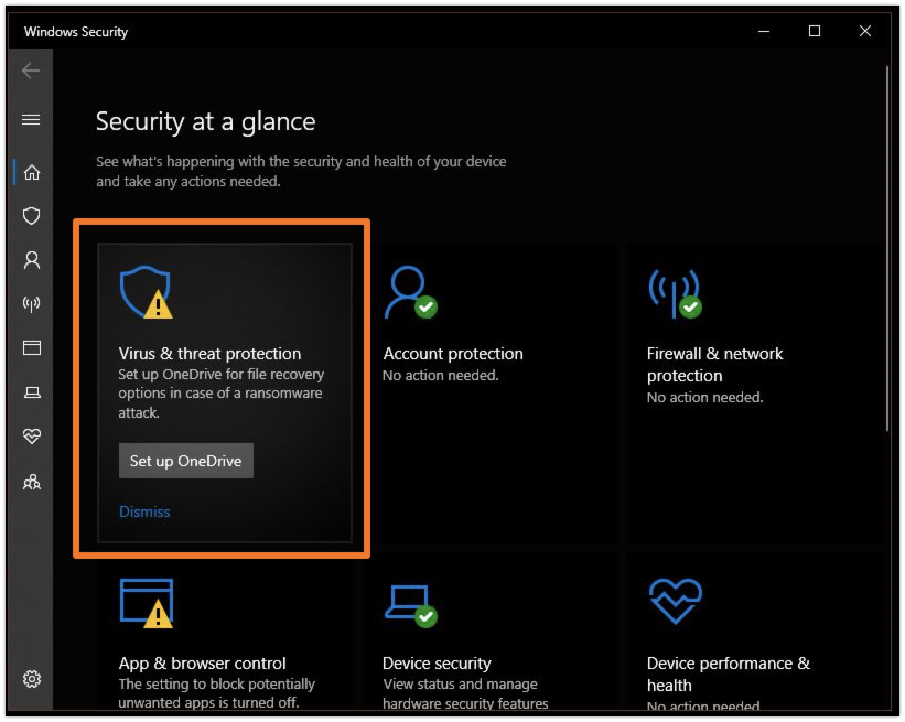 Click on Virus and Threat Protection