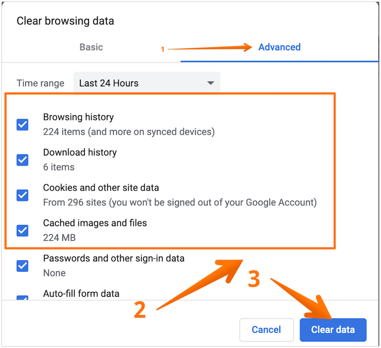 Delete Chrome Cache