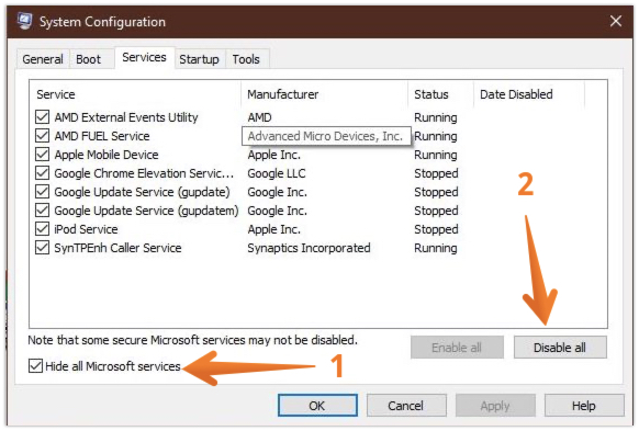 Disable All Services