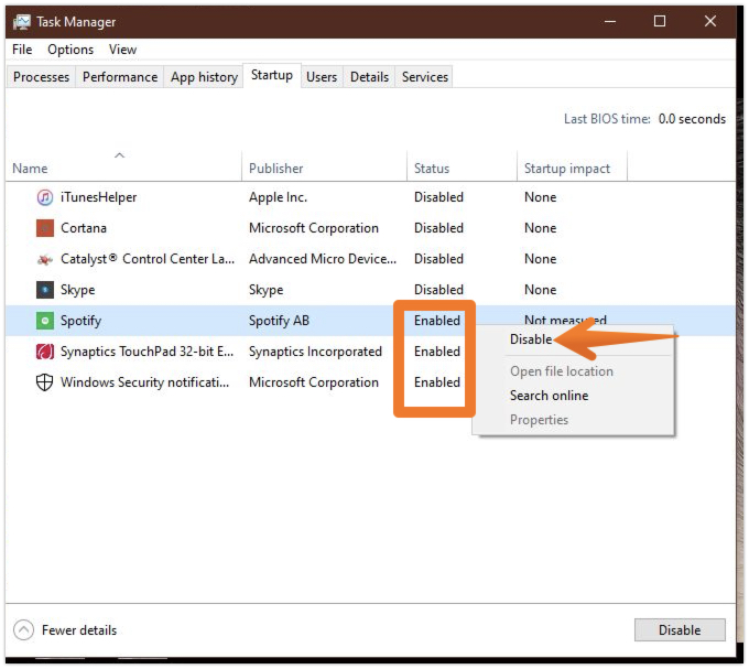 Disable Enabled Services