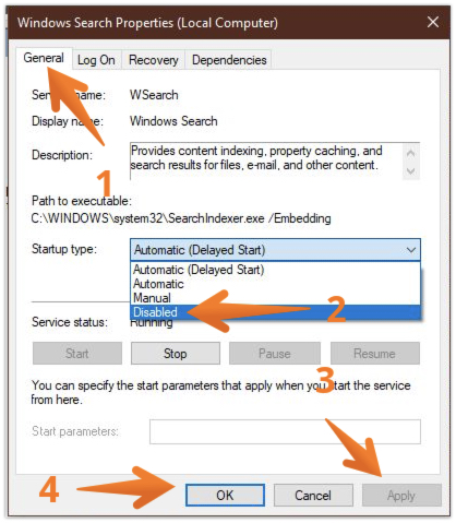 Disable Windows Search