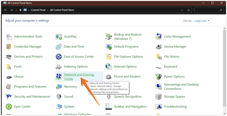 Open Network and Sharing Center