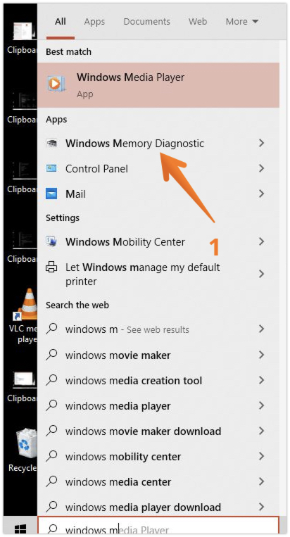 Open Windows Memory Diagnostic Tool