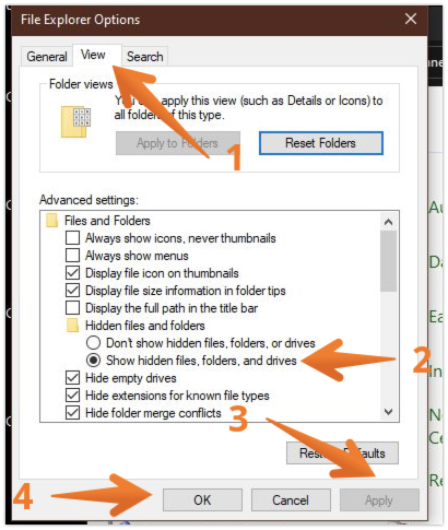 Show Hidden Files and Folders