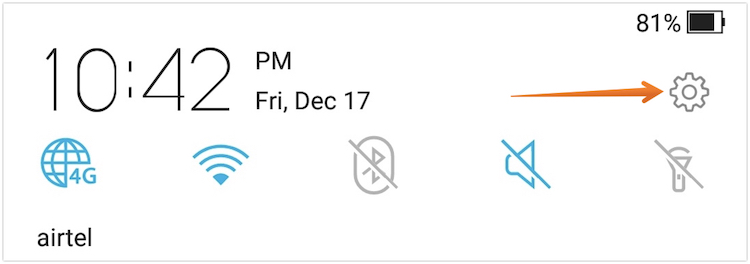 Tap on Settings Icon