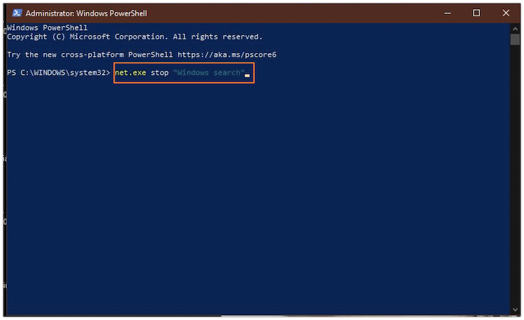 Type the Command
