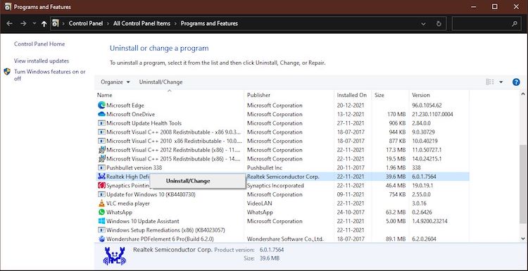 Uninstall Vulcun Run Time Libraries