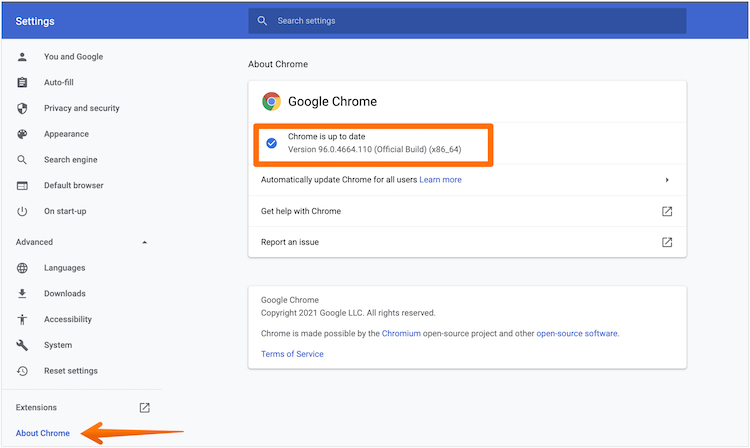Update Google Chrome
