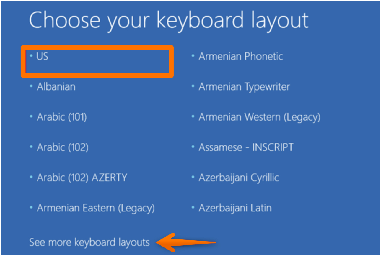 Choose your Keyboard Layout