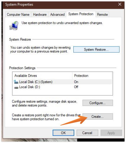 Click on Create Option