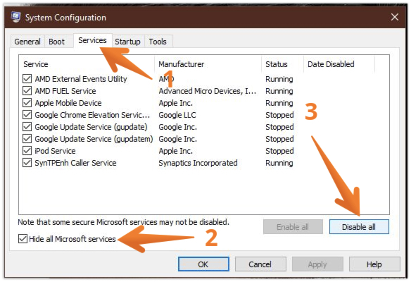Hide all Microsoft Services