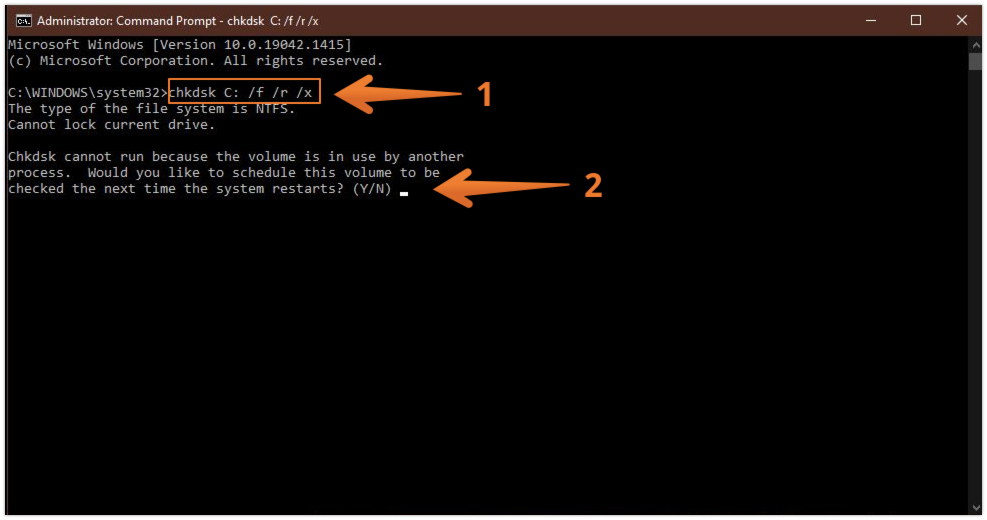 Run the Command CHKDSK