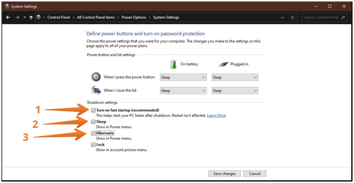 Turn Off Fast Starup