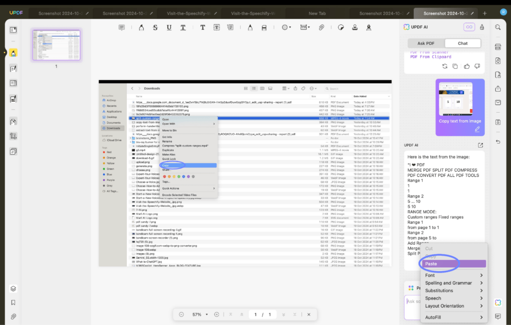 copy and paste the image to updf ai